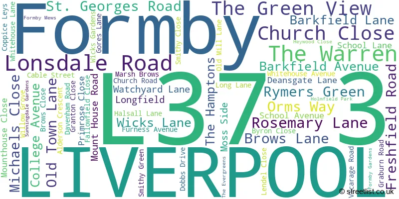 A word cloud for the L37 3 postcode